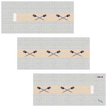 Custom Crew Oars Needlepoint Belt Kit Stitched Preview