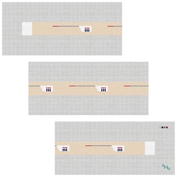 Custom Crew Team Needlepoint Belt Kit Stitched Preview