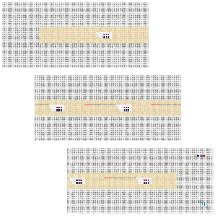 Custom Crew Team Needlepoint Belt Kit Stitched Preview