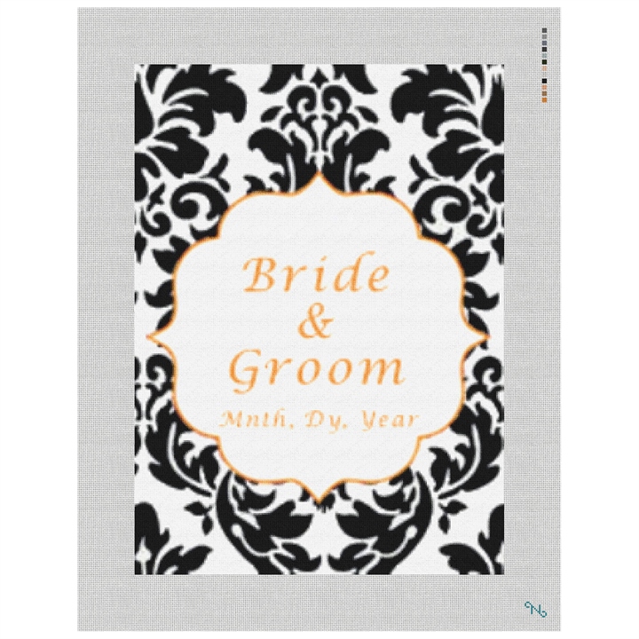 Custom Damask Wedding Ring Bearer Pillow Kit Stitched Preview