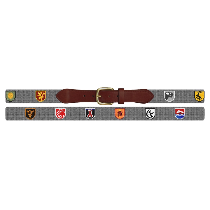 Custom Family Crest Needlepoint Belt
