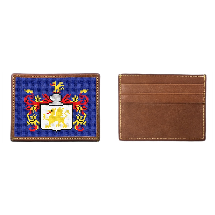 Custom Family Crest Needlepoint Card Wallet