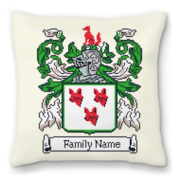 Custom Family Crest Needlepoint Pillow