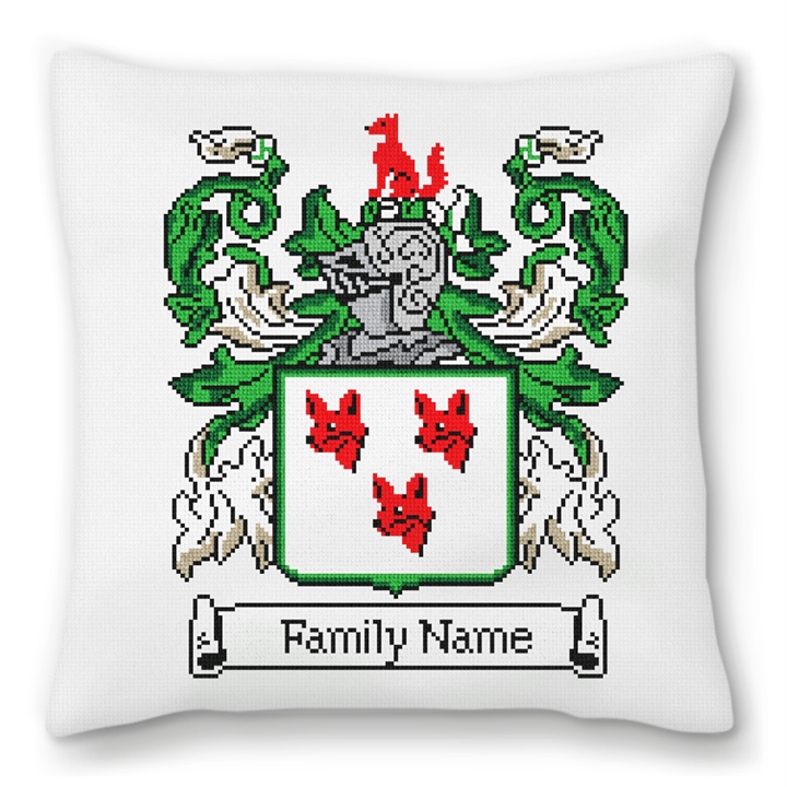 Custom Family Crest Needlepoint Pillow