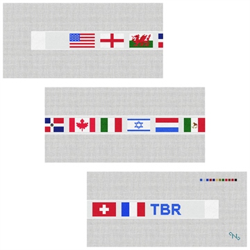 Custom Flag Needlepoint Belt Kit Stitched Preview