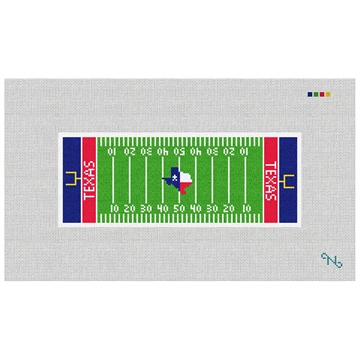 Custom Football Field Needlepoint Wallet Kit Stitched Preview