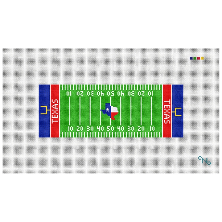 Custom Football Field Needlepoint Wallet Kit Stitched Preview