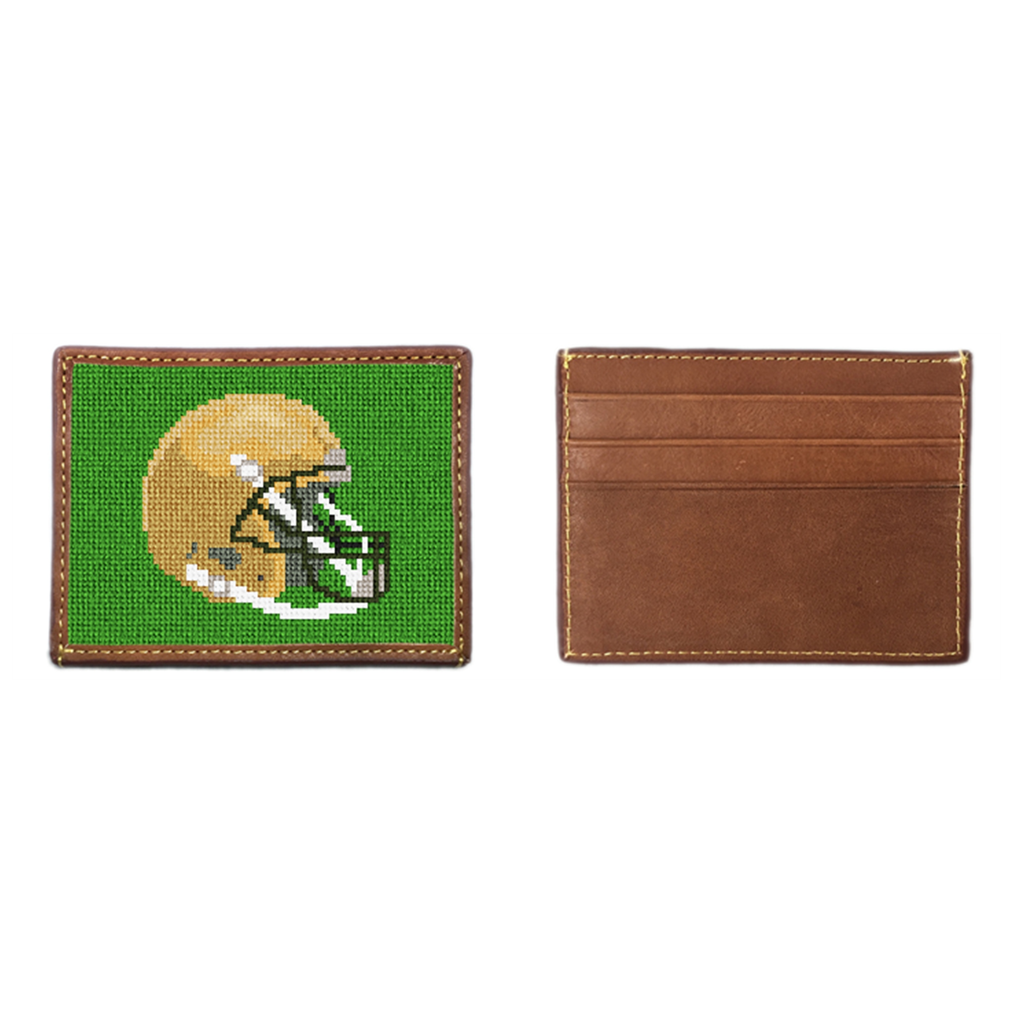 Custom Football Helmet Needlepoint Card Wallet