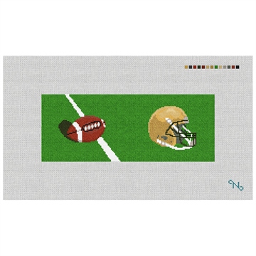 Custom Football Needlepoint Wallet Kit Stitched Preview