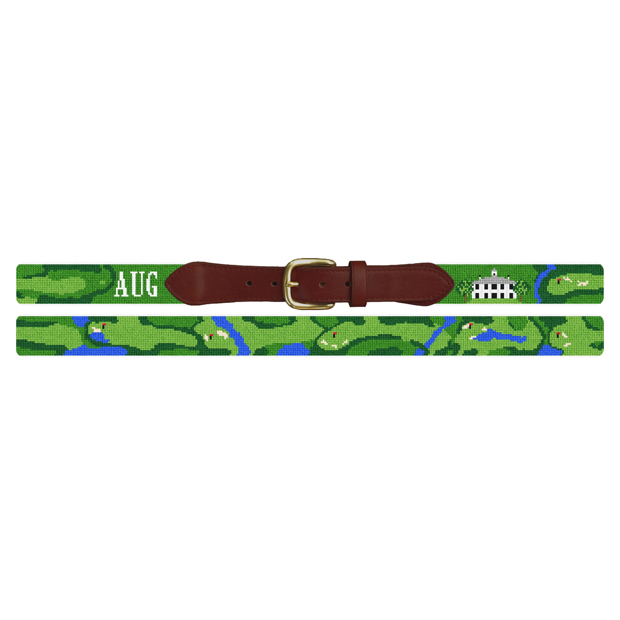 Custom Golf Course Needlepoint Belt