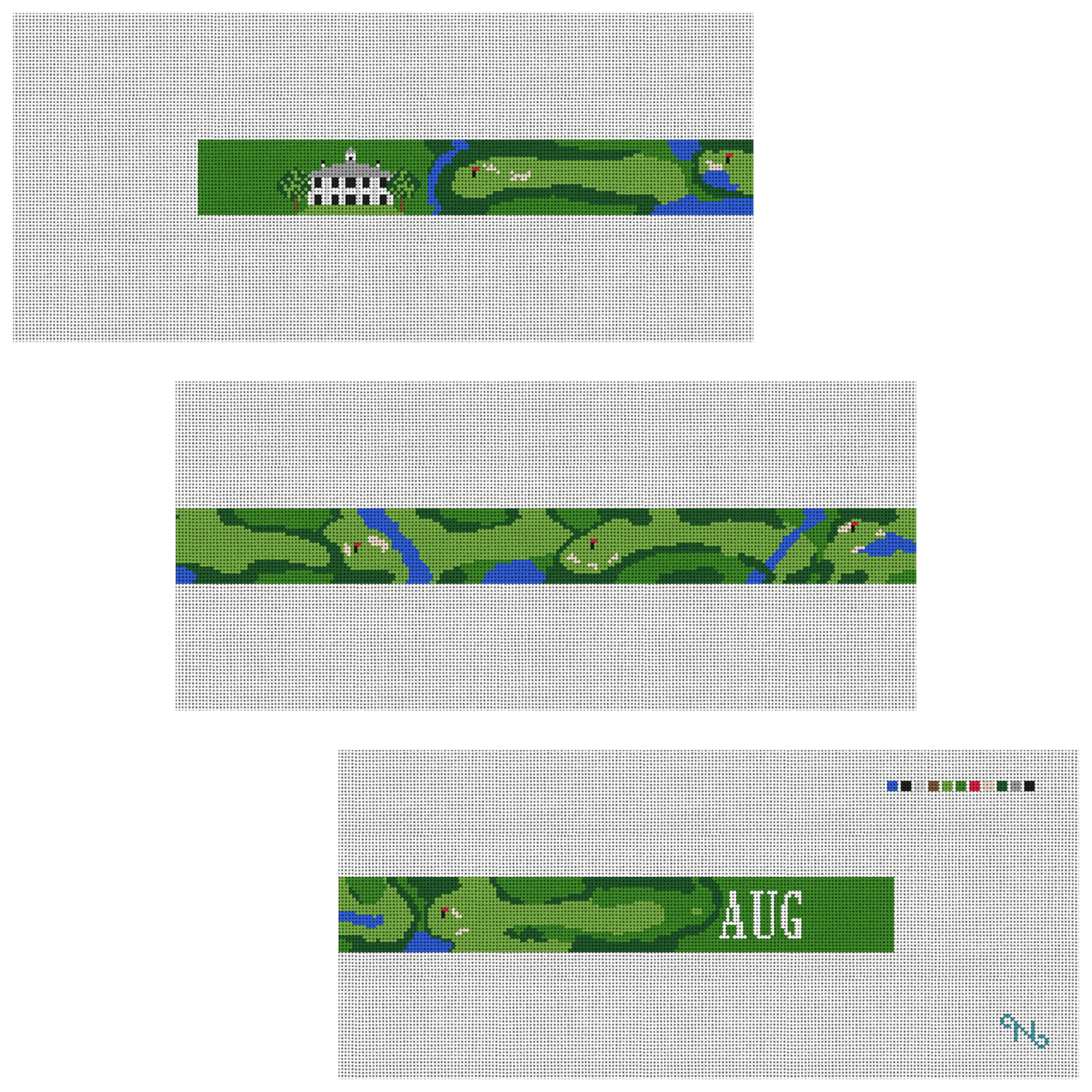 Custom Golf Course Needlepoint Belt Kit