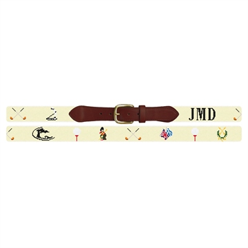 Custom Golf Icons Needlepoint Belt