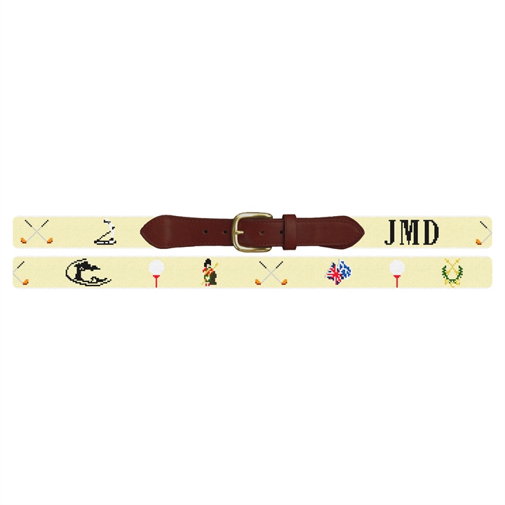 Custom Golf Icons Needlepoint Belt