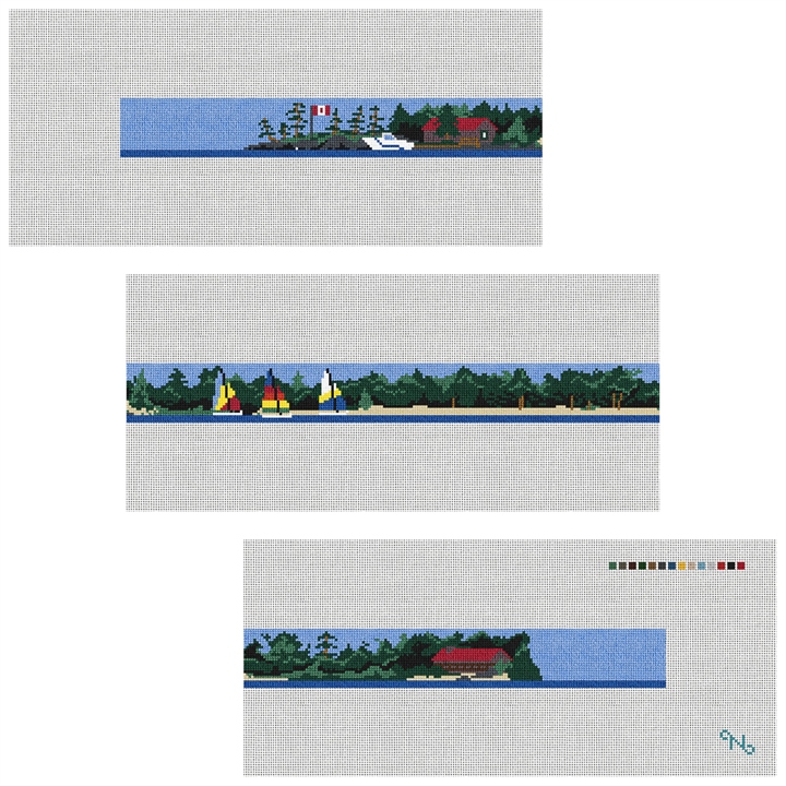 Custom Landscape Needlepoint Kit Stitched Preview