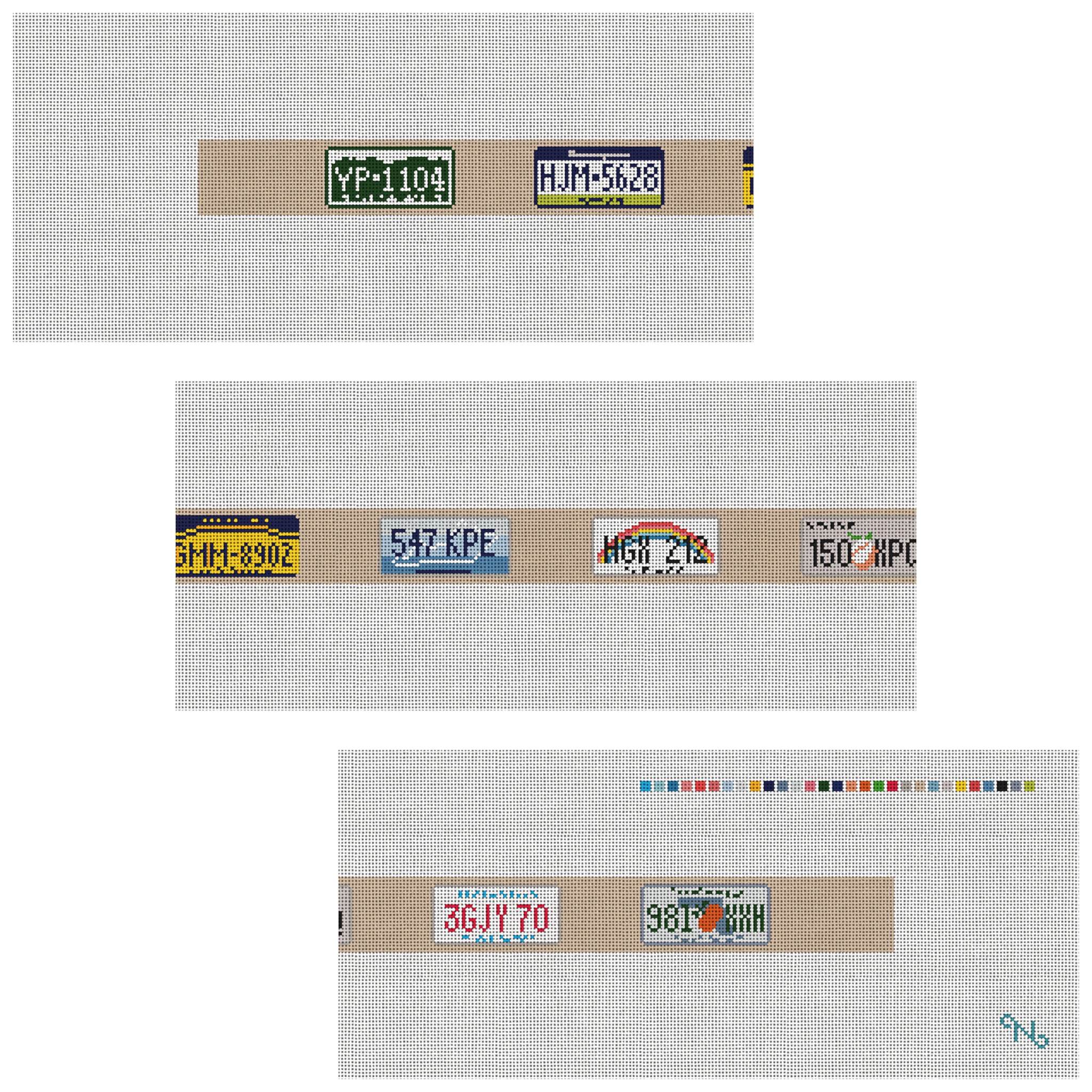 Custom License Plate Needlepoint Belt Kit