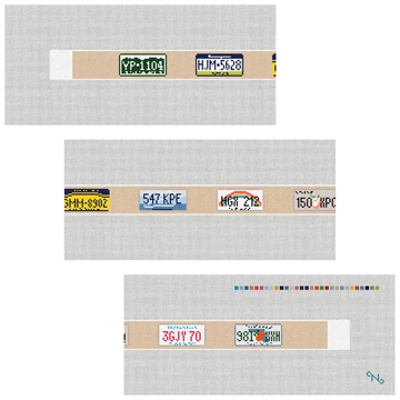 Custom License Plate Needlepoint Belt Kit Stitched Preview