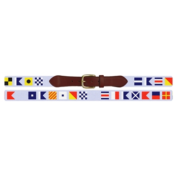 Custom Nautical Signal Flag Needlepoint Belt