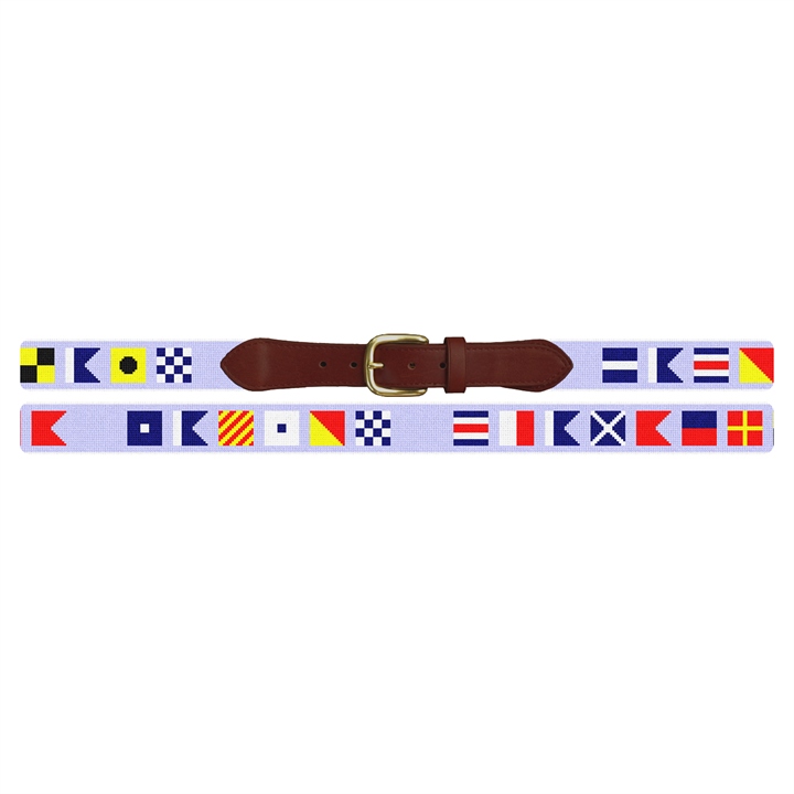 Custom Nautical Signal Flag Needlepoint Belt