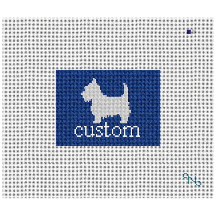 Custom Needlepoint Card Wallet Kit Stitched Preview