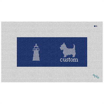 Custom Needlepoint Flask Kit Stitched Preview