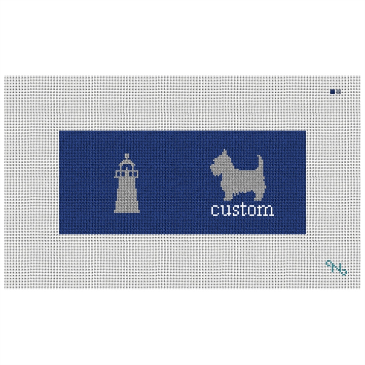 Custom Needlepoint Flask Kit Stitched Preview
