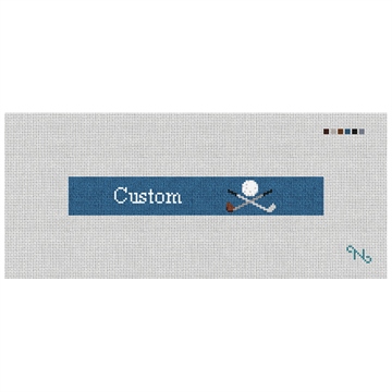 Custom Needlepoint Key Fob Kit Stitched Preview