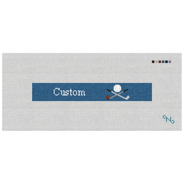 Custom Needlepoint Key Fob Kit Stitched Preview
