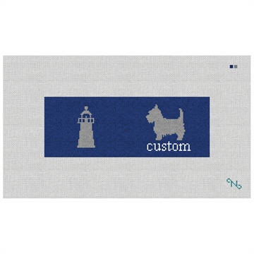 Custom Needlepoint Wallet Kit Stitched Preview