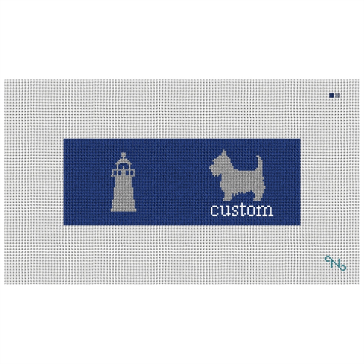 Custom Needlepoint Wallet Kit Stitched Preview