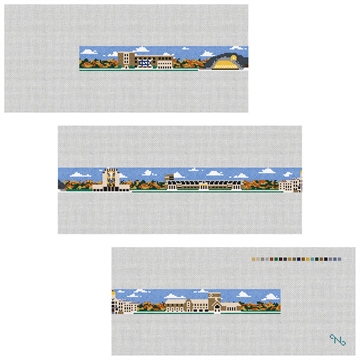 Custom University Campus Needlepoint Kit Stitched Preview