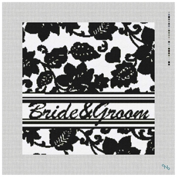 Custom Wedding Ring Bearer Needlepoint Kit Stitched Preview