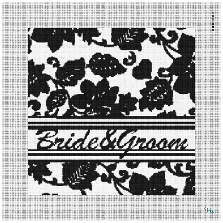 Custom Wedding Ring Bearer Needlepoint Kit Stitched Preview