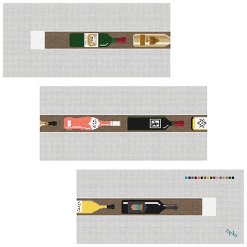 Custom Wine Needlepoint Belt Kit Stitched Preview