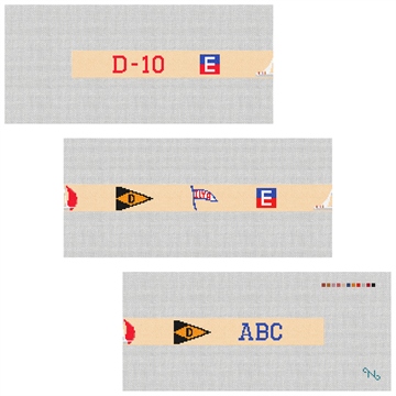 Custom Yacht Club Needlepoint Belt Kit Stitched Preview