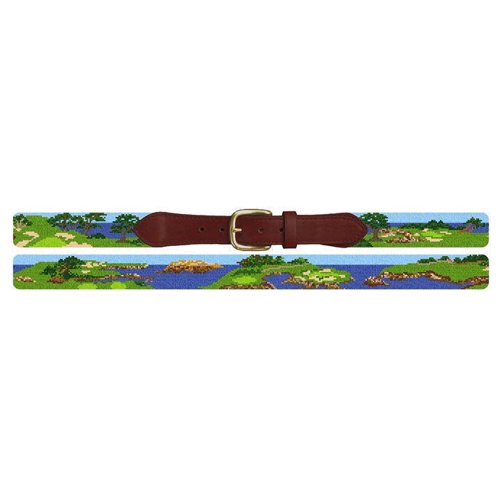 Cypress Point Coastal Golf Needlepoint Belt