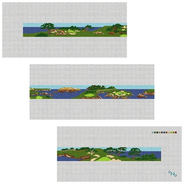 Cypress Point Coastal Golf Needlepoint Belt Kit Stitched Preview