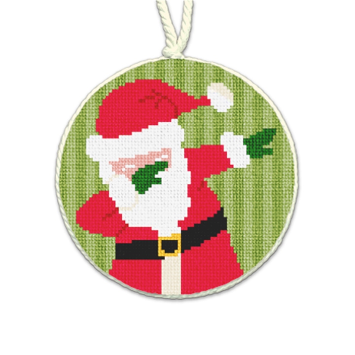 Dabbing Silly Santa Needlepoint Ornament