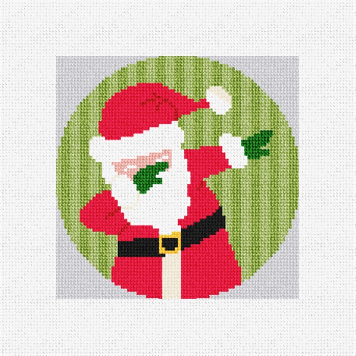 Dabbing Silly Santa Needlepoint Ornament Kit