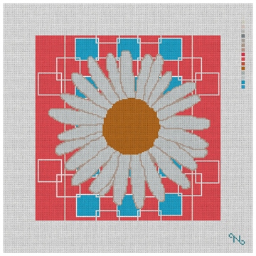 Daisy Pillow Custom Needlepoint Kit