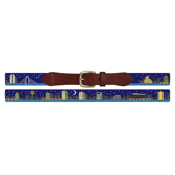 Dallas Skyline Needlepoint Belt