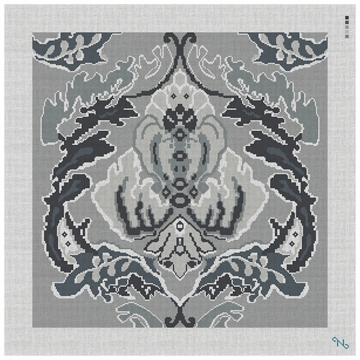 Damask Monochromatic Needlepoint Pillow Kit