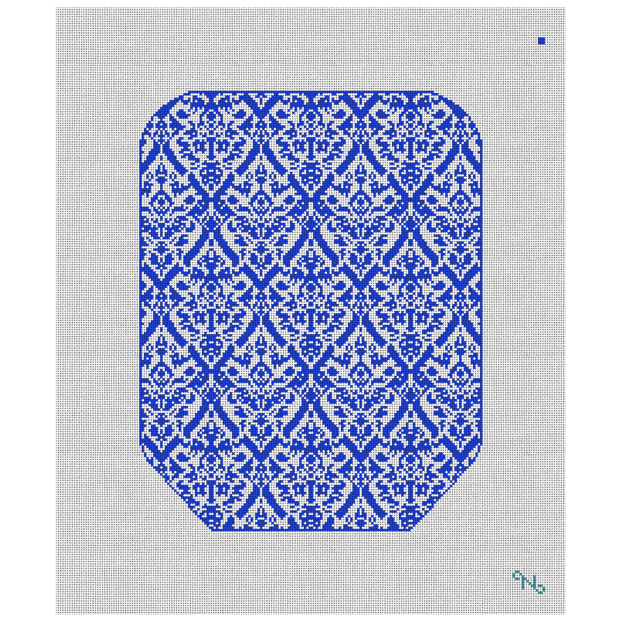 Damask Pickleball Paddle Cover Needlepoint Kit