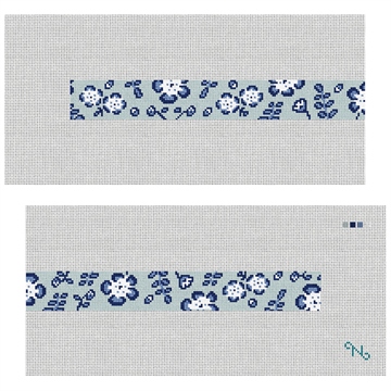 Dancing Blossoms Needlepoint Dog Collar Kit Stitched Preview