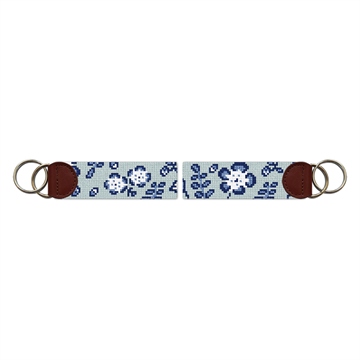 Dancing Blossoms Needlepoint Key Fob