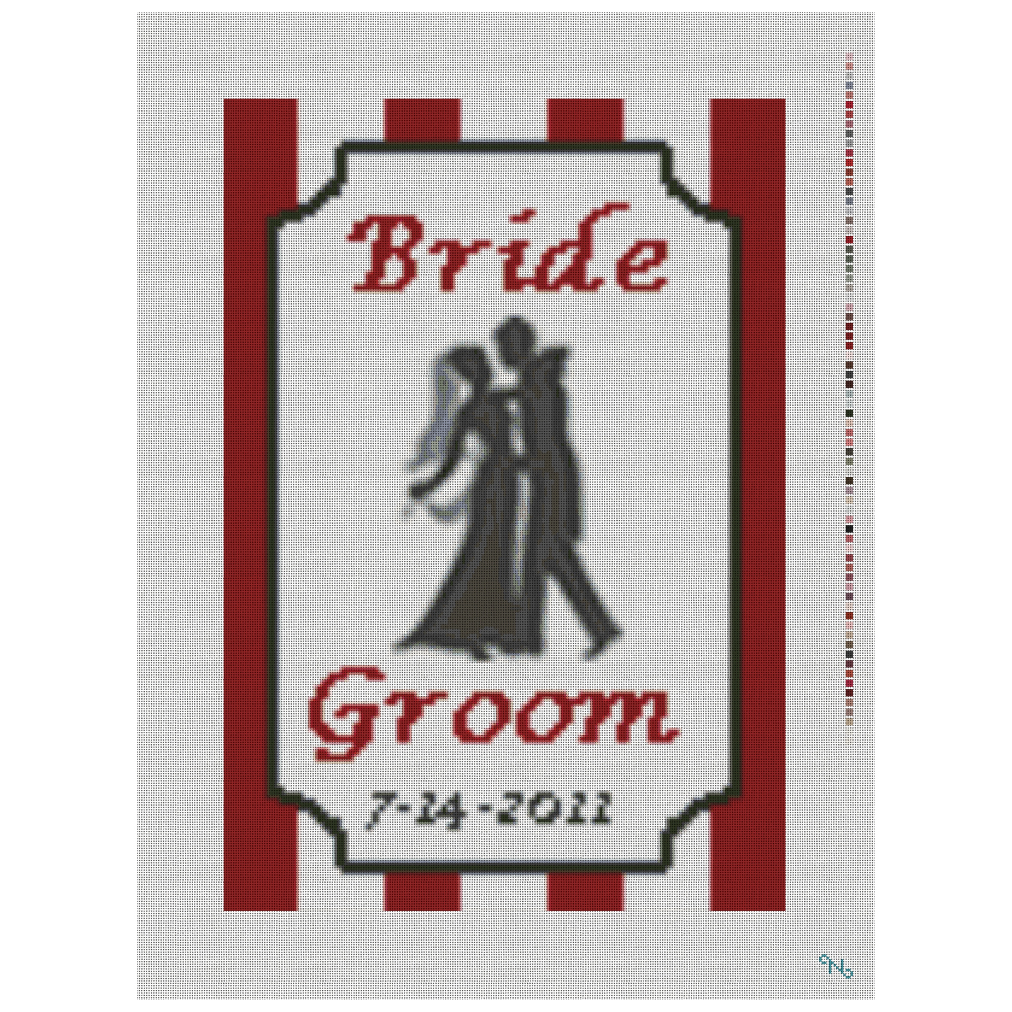 Dancing Couple Needlepoint Ring Pillow Kit