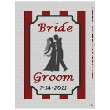Dancing Couple Needlepoint Ring Pillow Kit