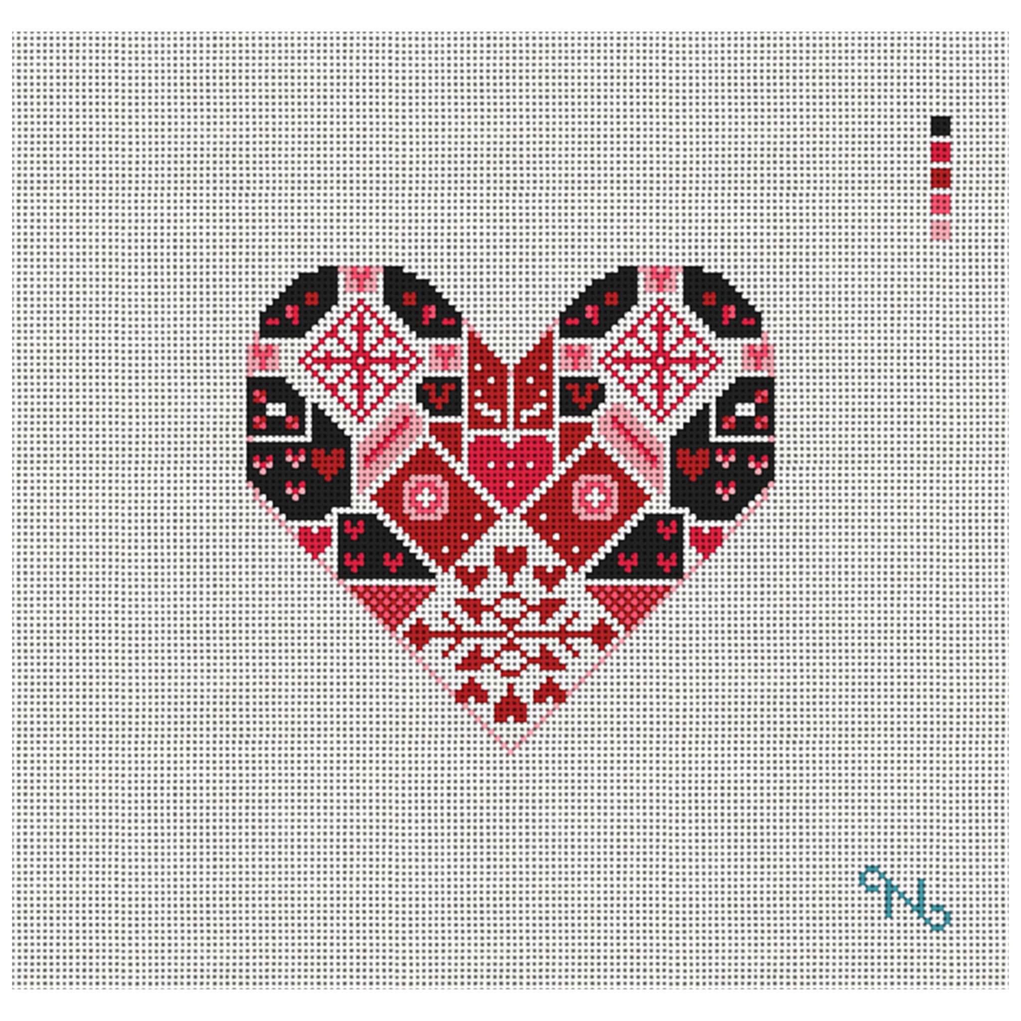 Darling Patchwork Valentine Needlepoint Kit