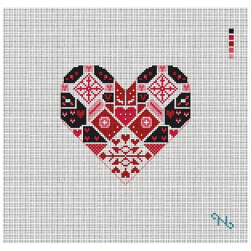 Darling Patchwork Valentine Needlepoint Kit