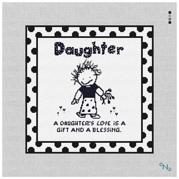 Daughters Love Needlepoint Kit Stitched Preview