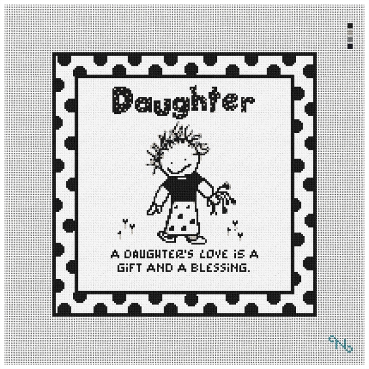 Daughters Love Needlepoint Kit Stitched Preview